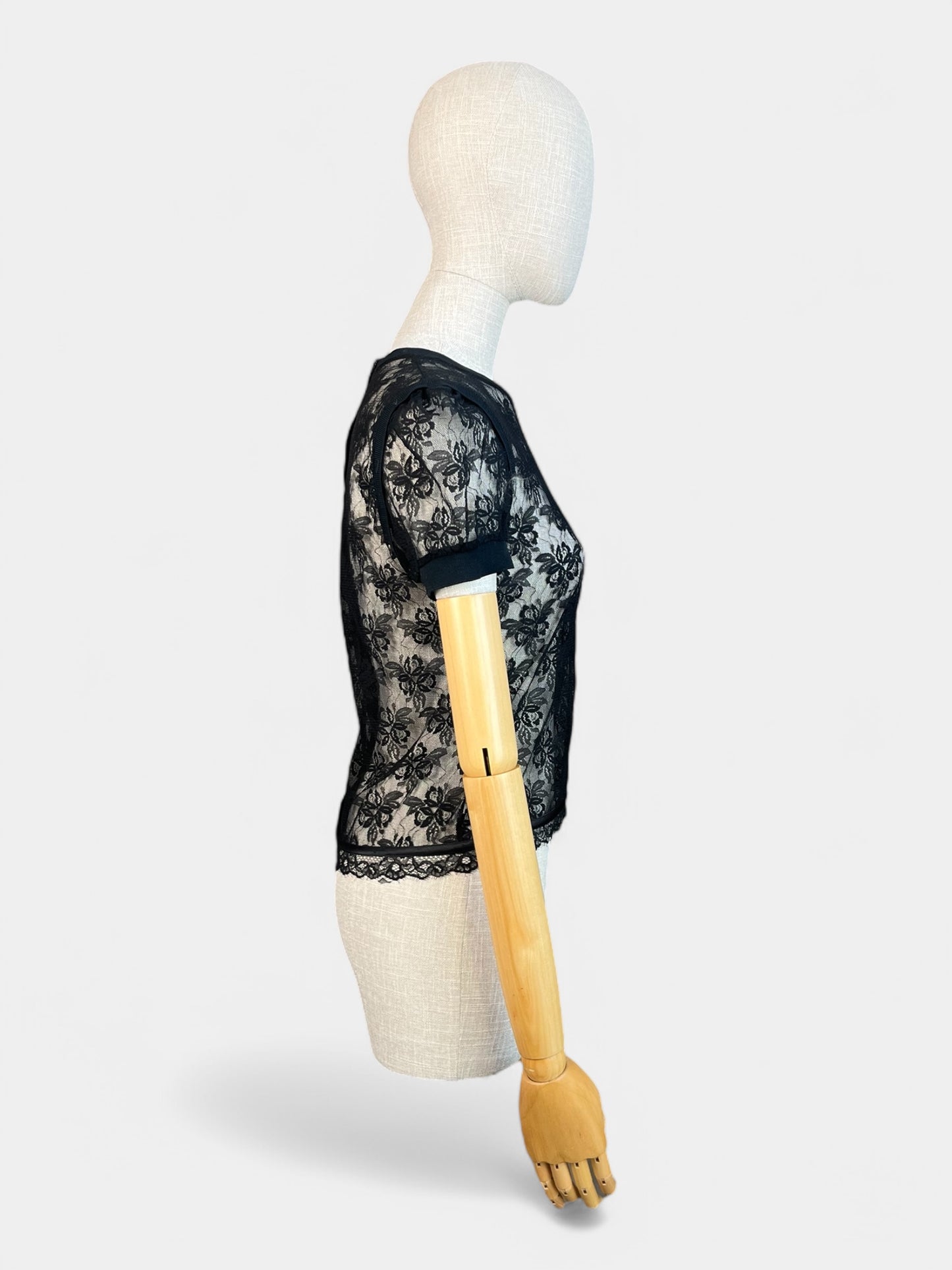 Black lace t-shirt Dolce&Gabana