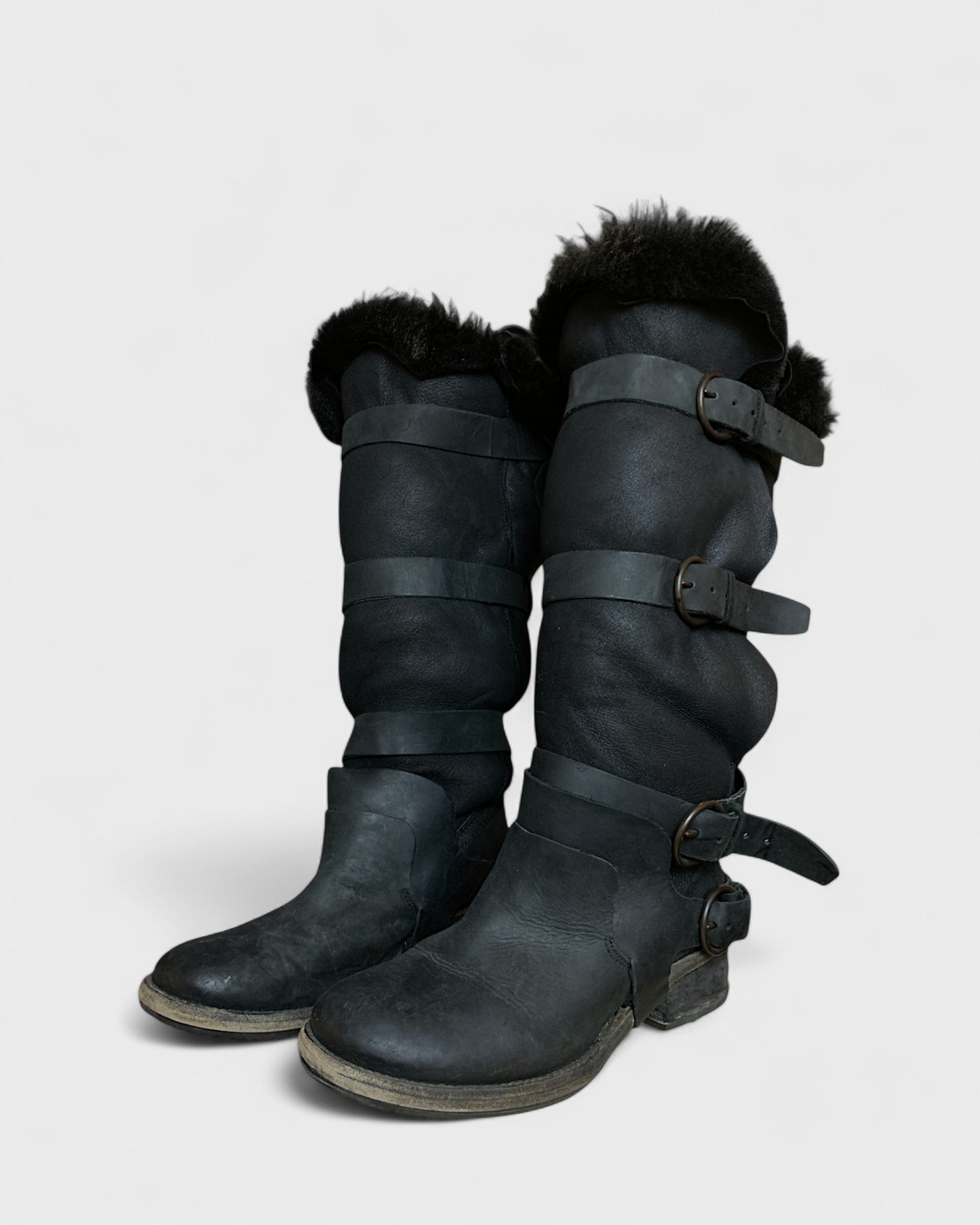 All Saints Bottes cuir et fourrure, 38