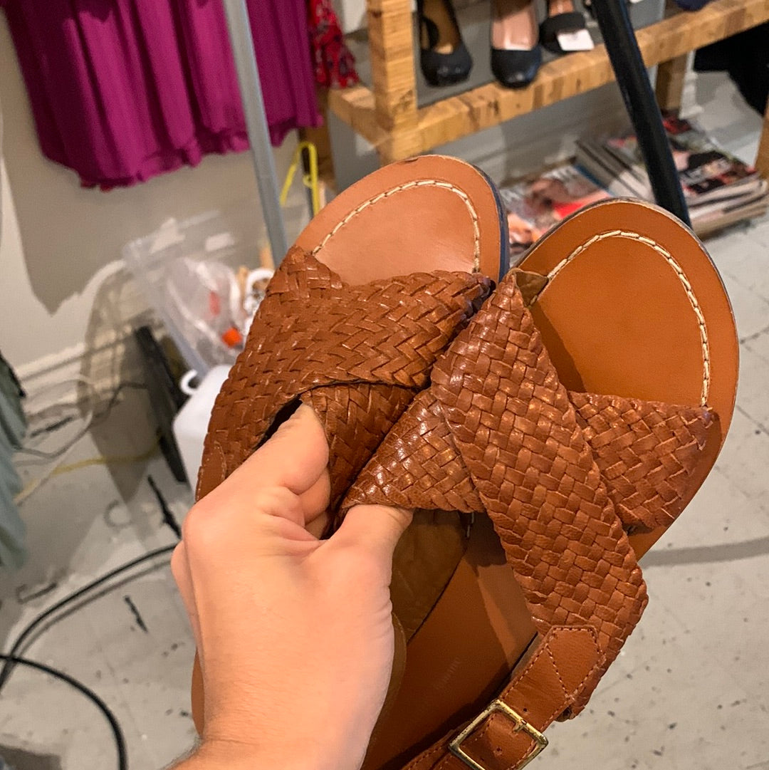 Monoprix braided leather sandals