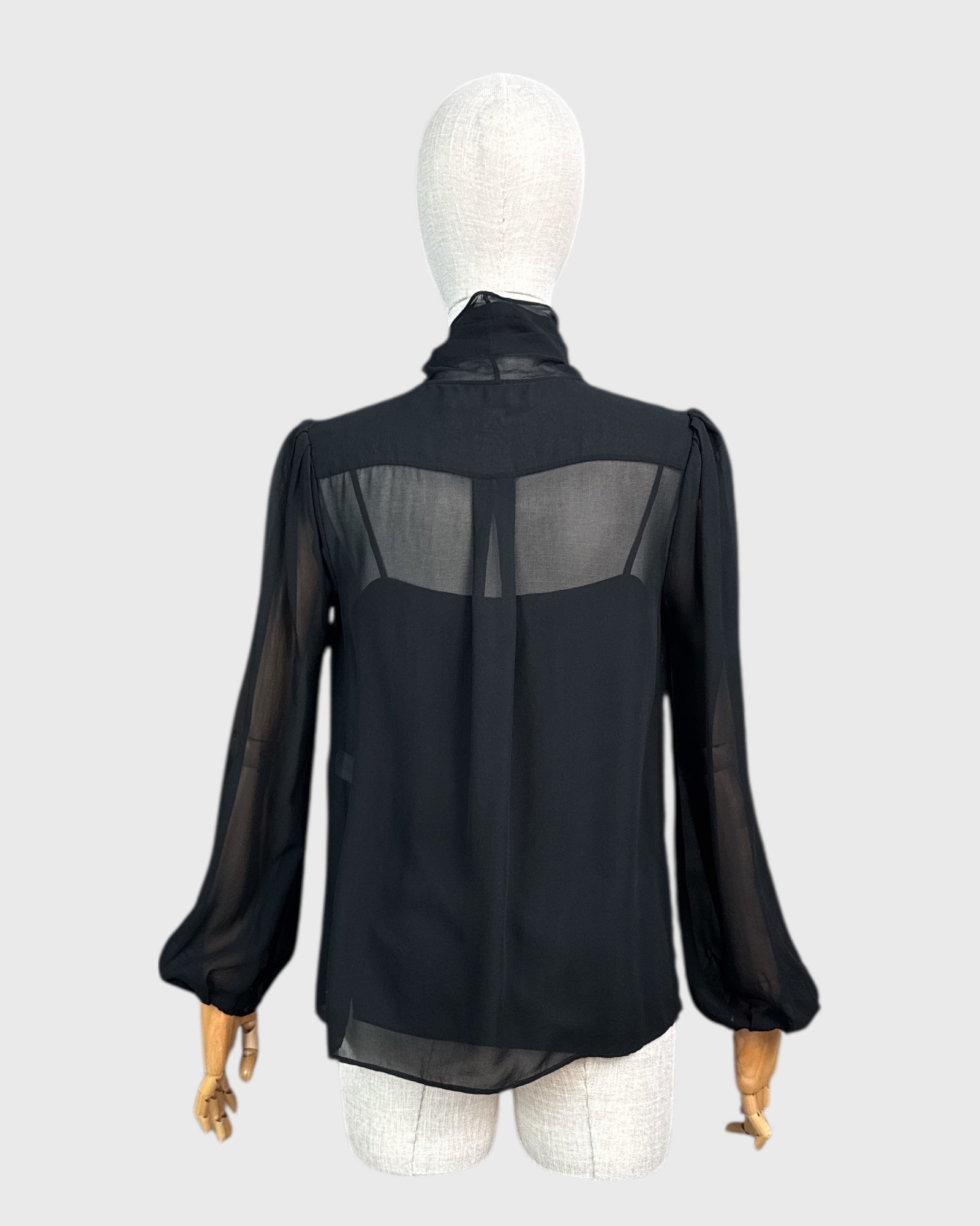 Diane von Furstenberg 100% Silk Blouse, Black, Size 6