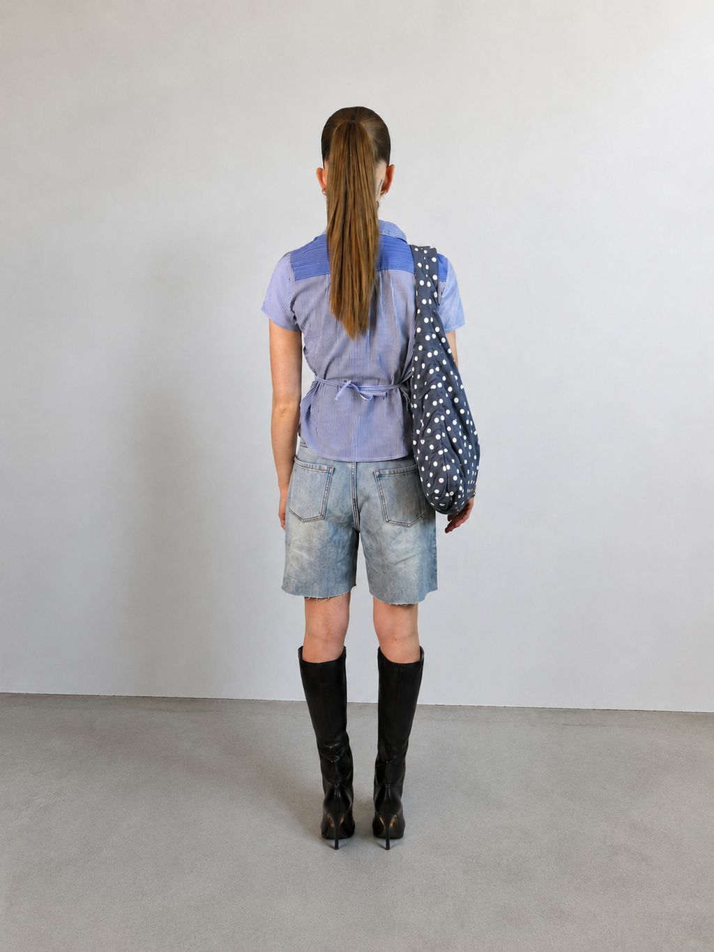 Blue and white striped shirt Upcycling collection, XXS