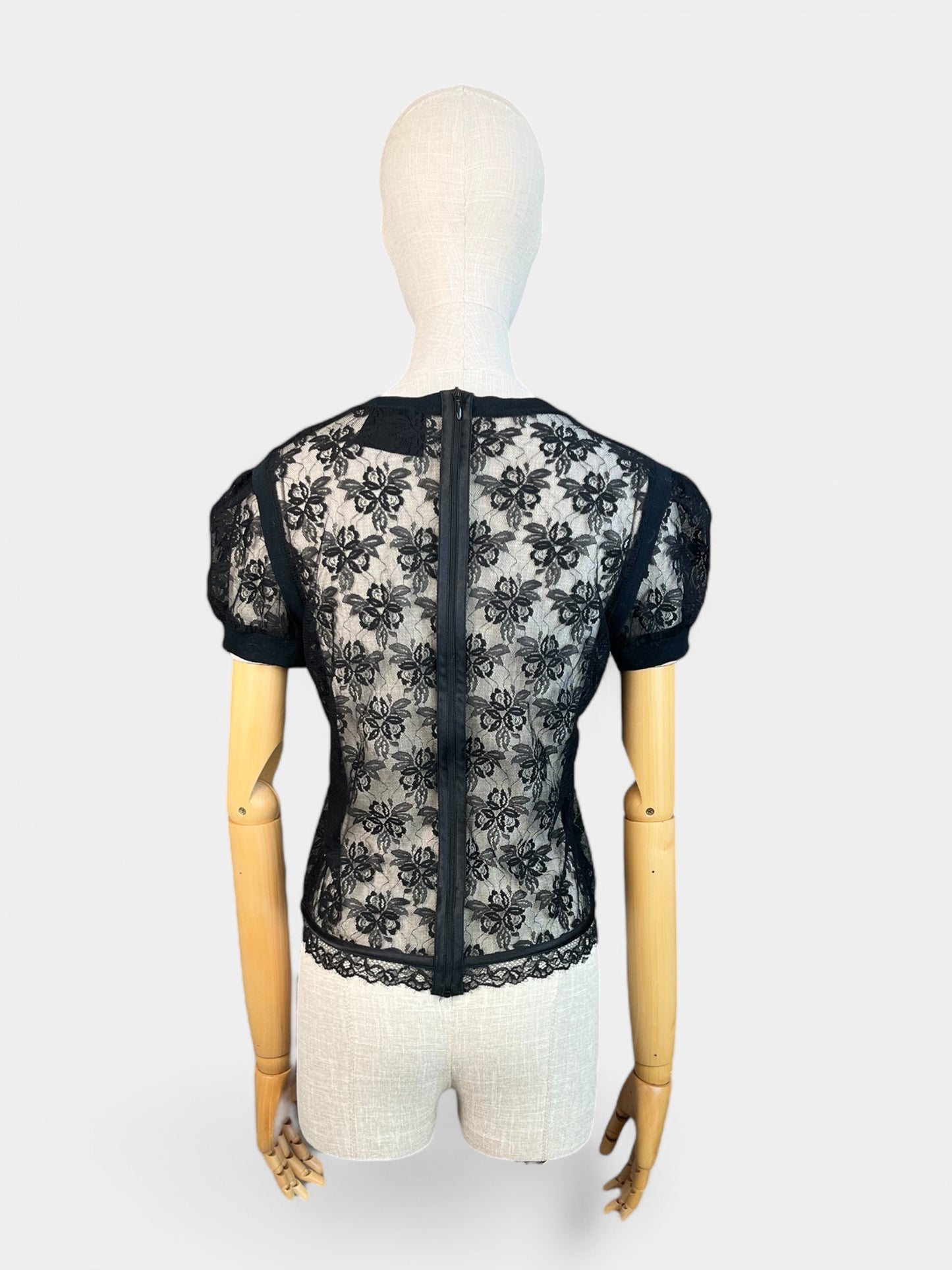 Black lace t-shirt Dolce&Gabana