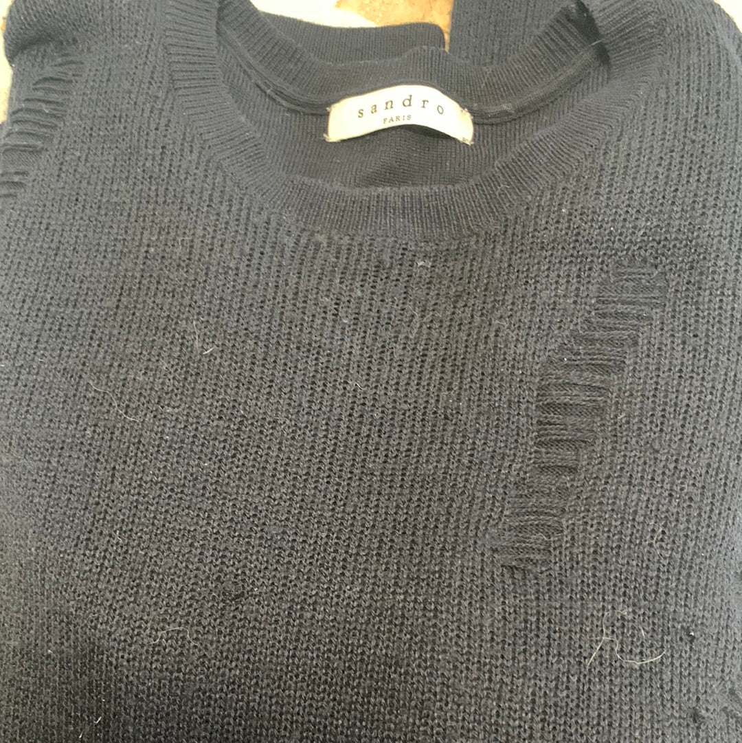 Sandro navy blue knit sweater
