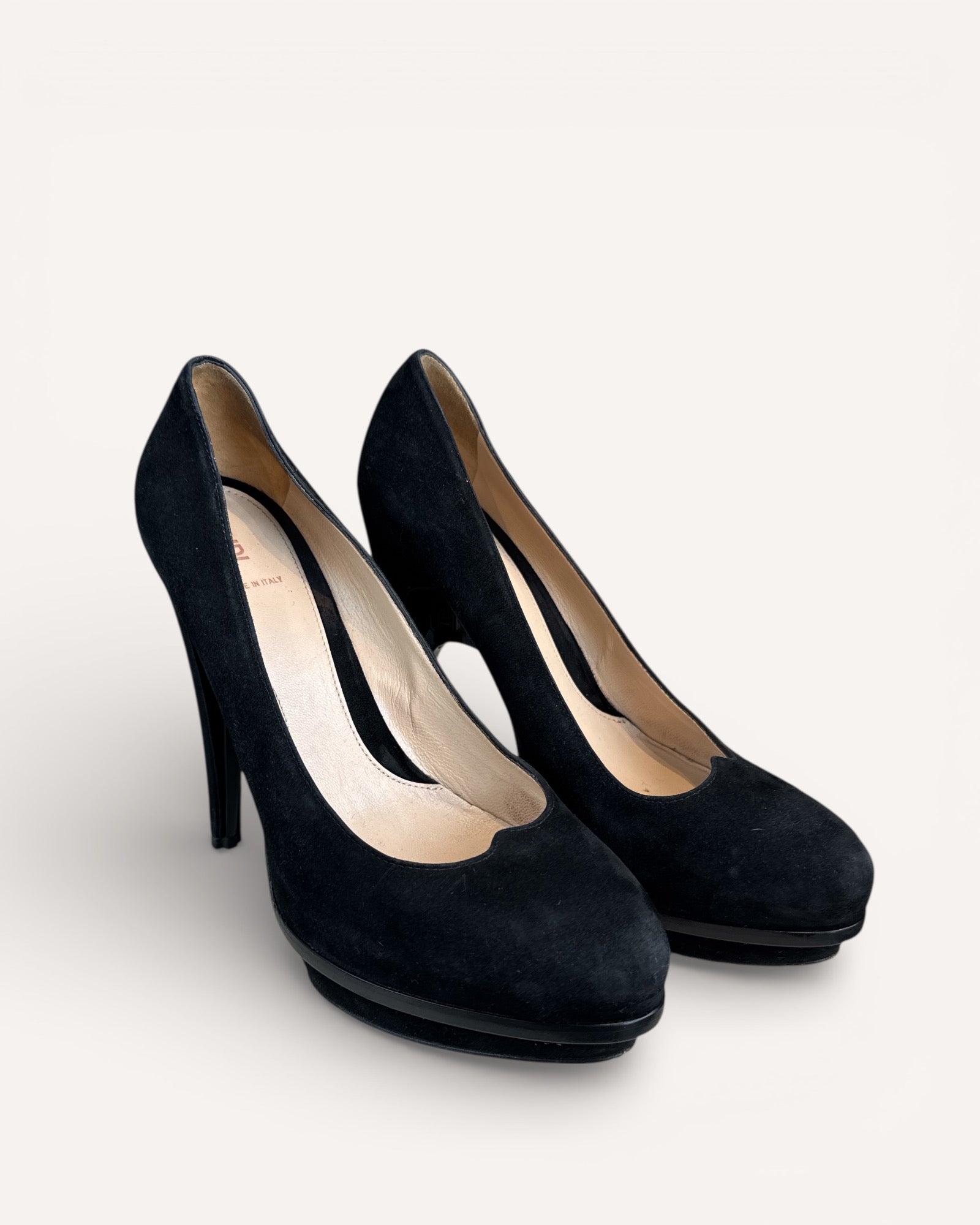 Talons suède Noir Fendi , 40