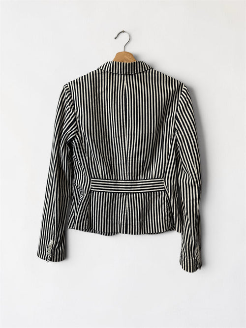 Ralph Lauren Black and White Striped Blazer, Size 4