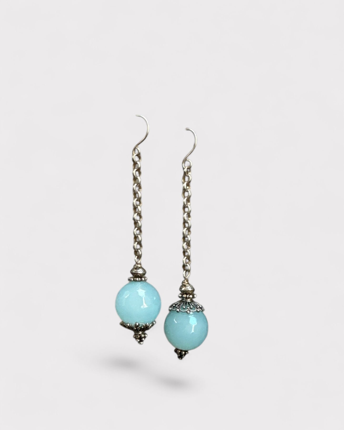 Blue ball earring