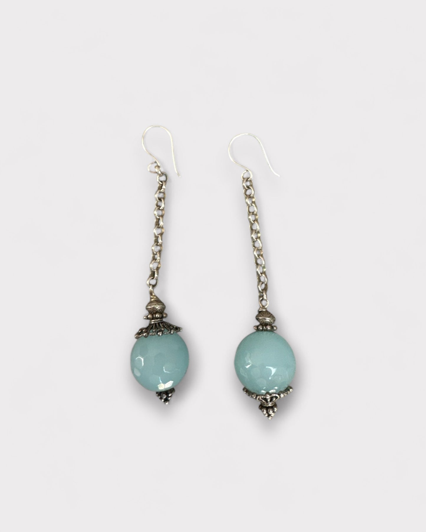 Blue ball earring