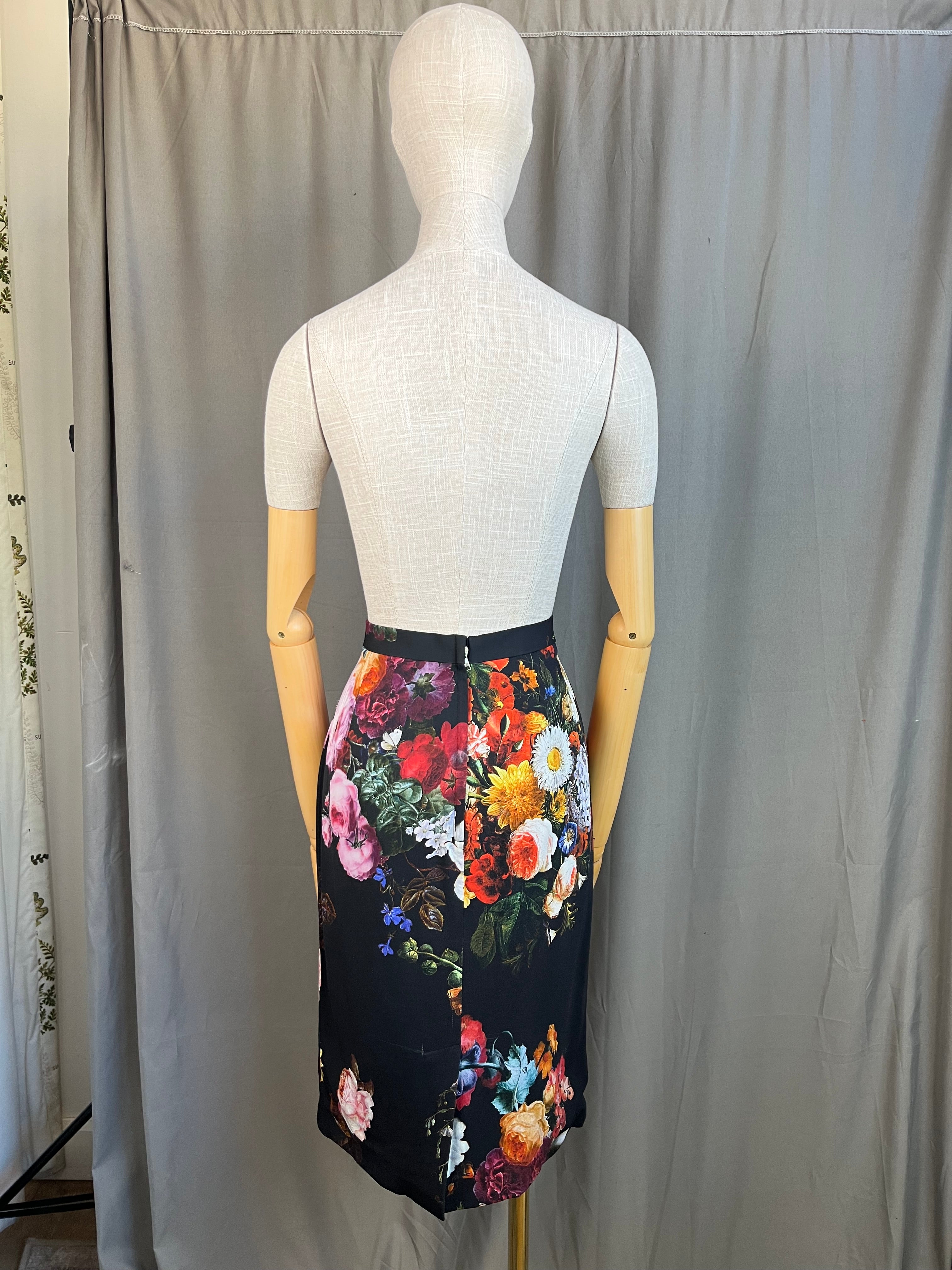 Jupe à fleurs Noir Dolce & Gabbana