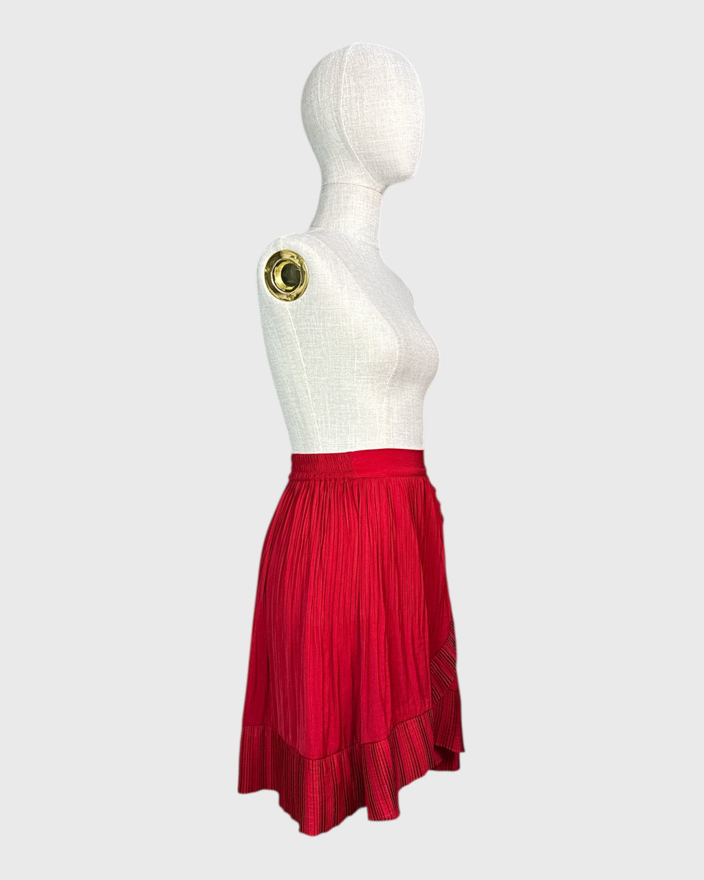 Maje Red Accordion Skirt, 1