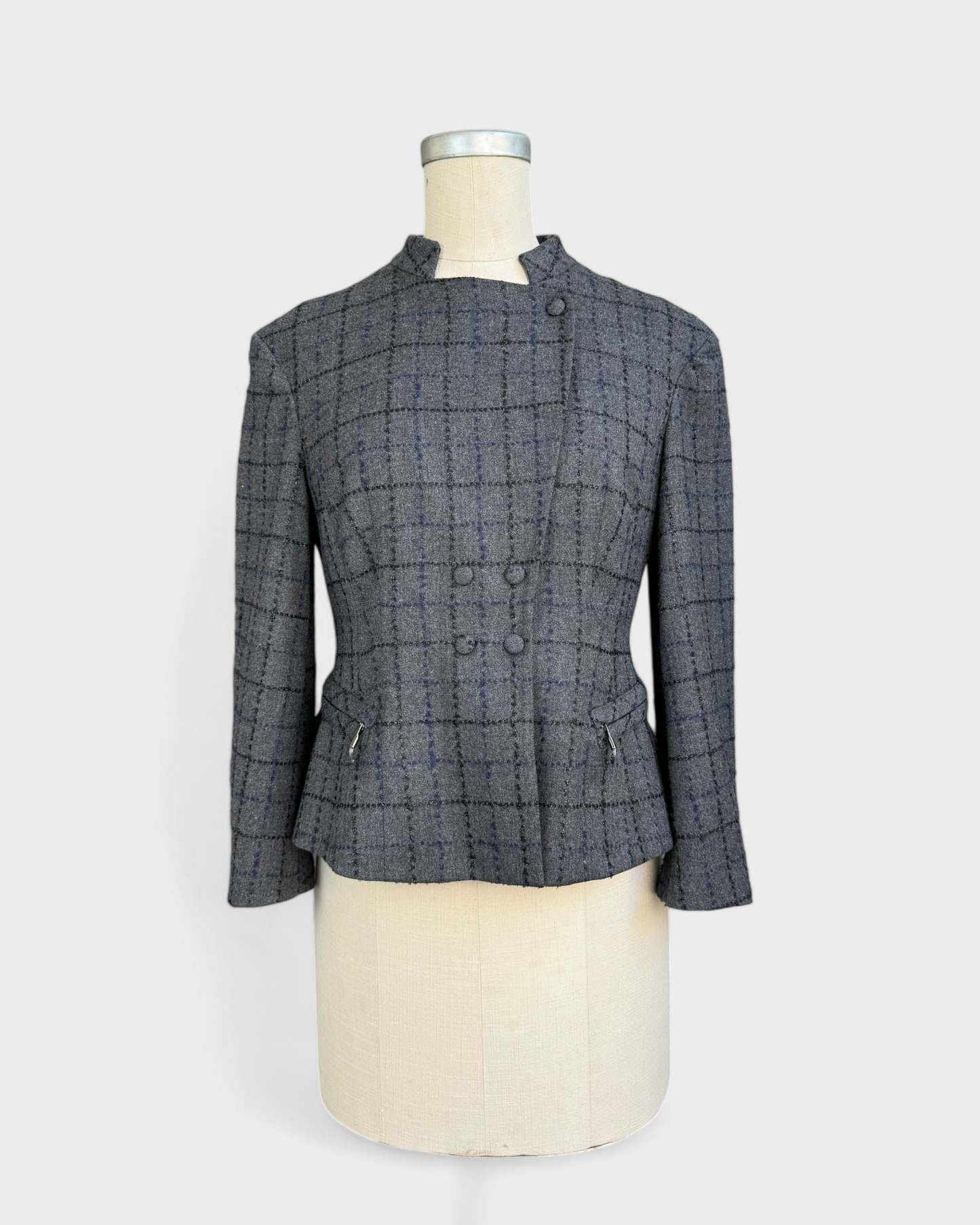 Grey shiny check jacket, Armani, 6