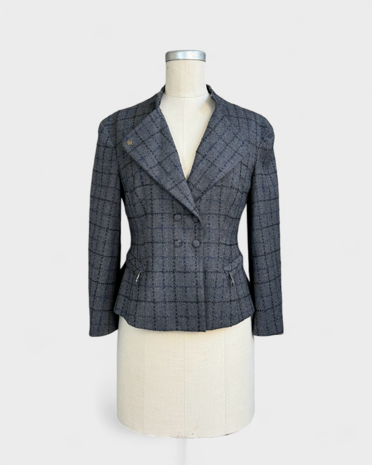 Grey shiny check jacket, Armani, 6