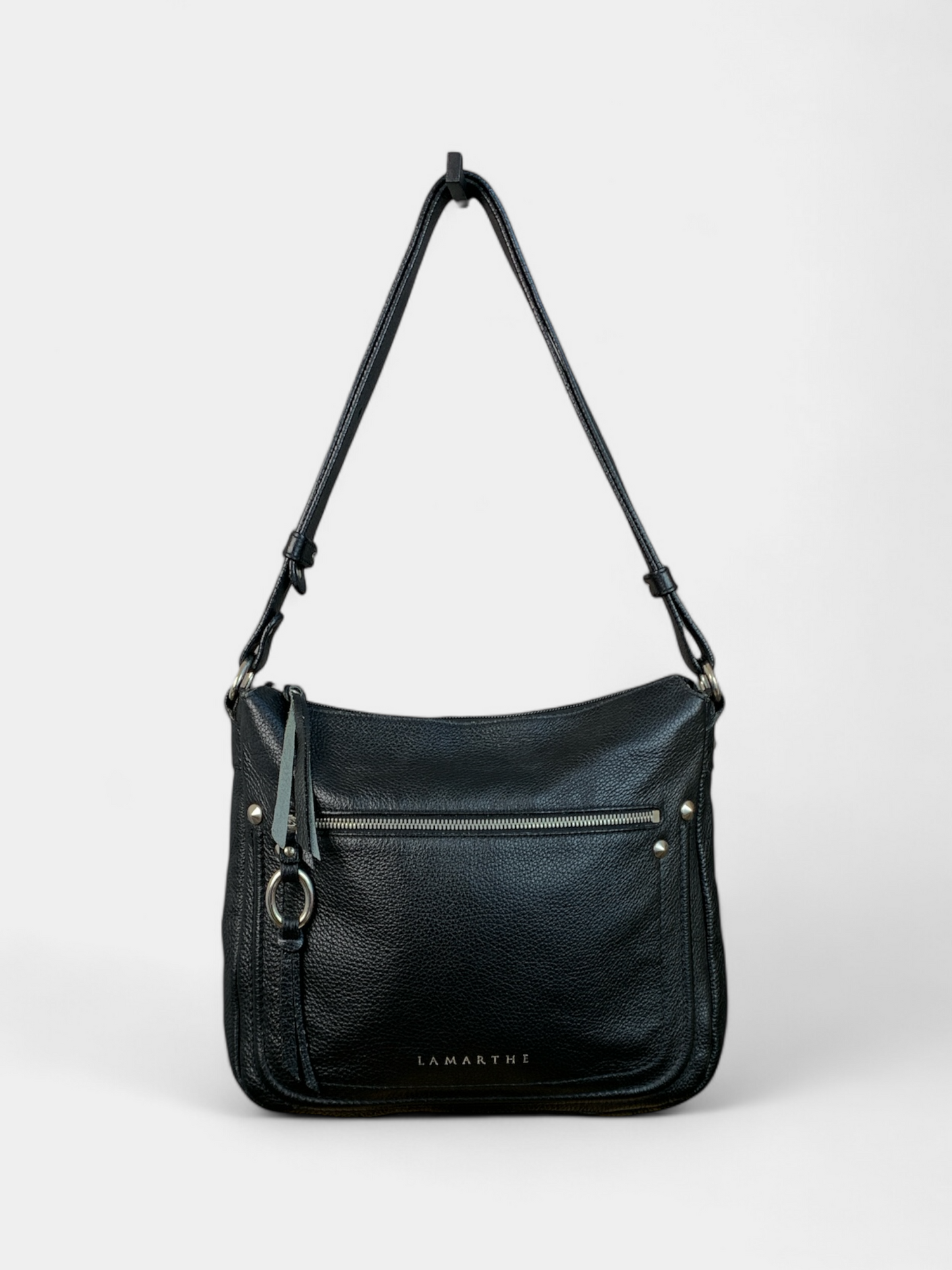 Sac bandoulière cuir Noir Lamarthe