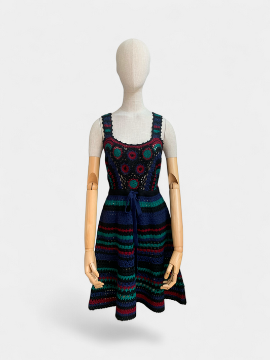 Robe en crochet Bleu/vert/rose Adam Selman , M