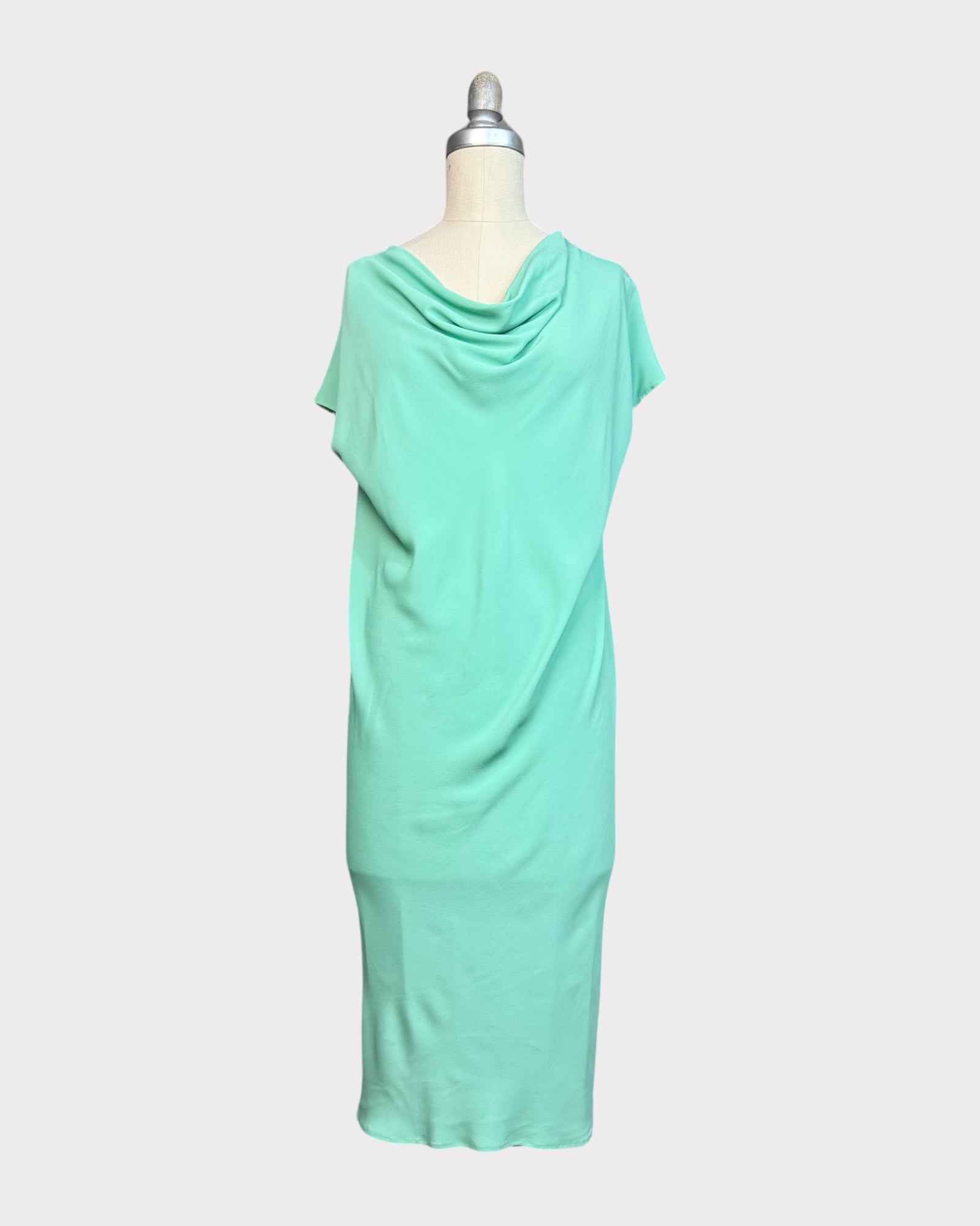 Robe mélange soie turquoise Liviana Conti