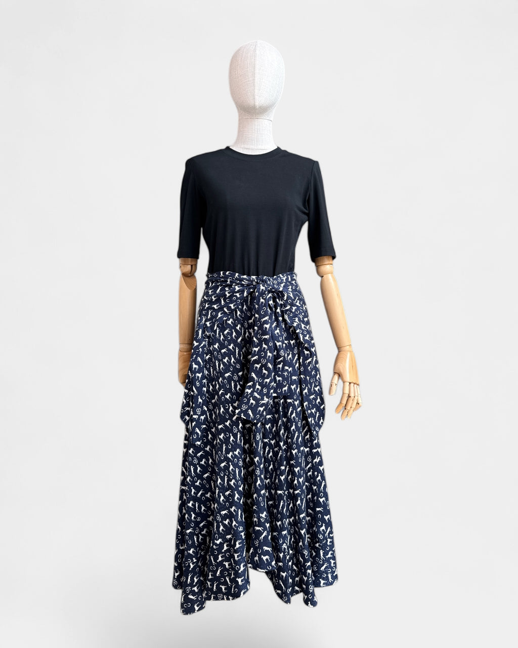 Robe t-shirt chevaux Noir/bleu/blanc Maje , 40