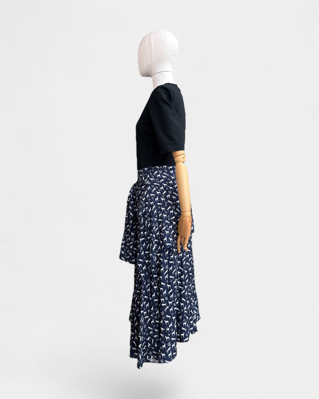 Robe t-shirt chevaux Noir/bleu/blanc Maje , 40