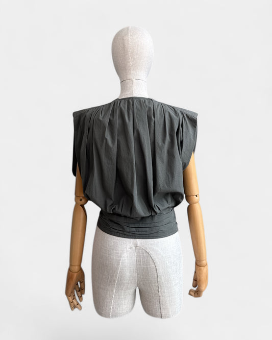 Lemaire Khaki Green Wrap Blouse, 38