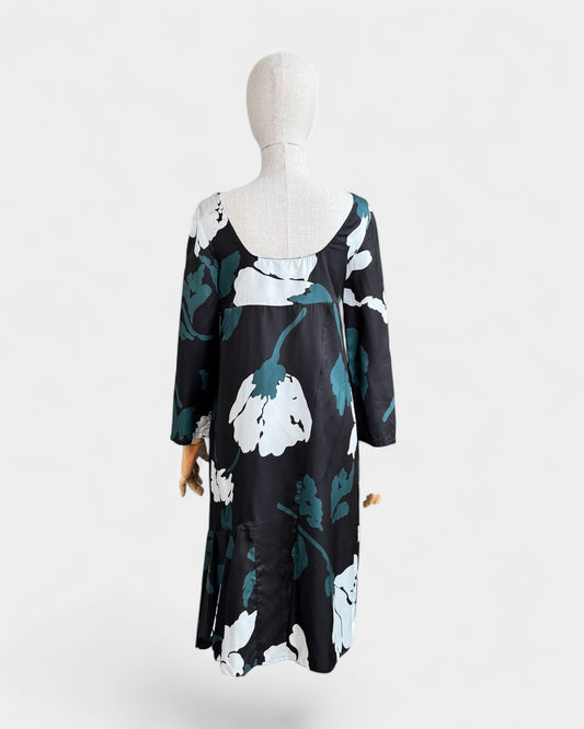 Robe midi en satin imprimé floral Marni, 38