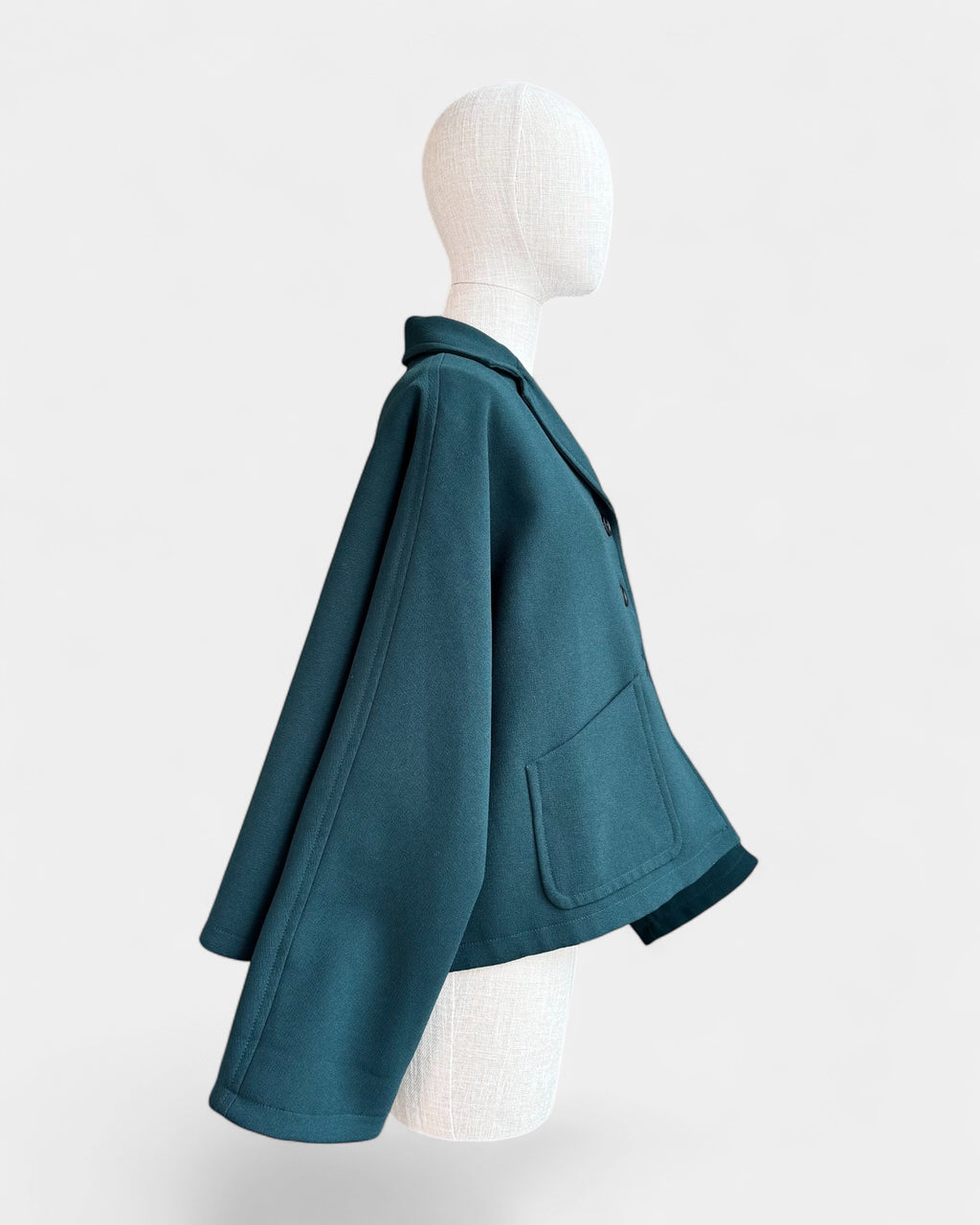 Veste en crêpe vert foncé , S Liviana Conti
