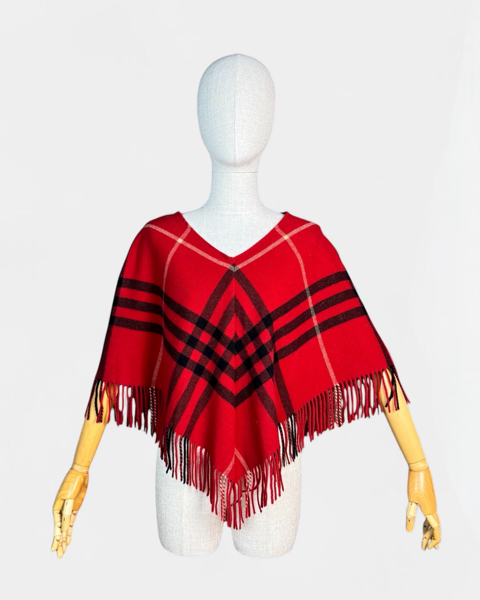 Poncho laine et cachemire tartan Burberry