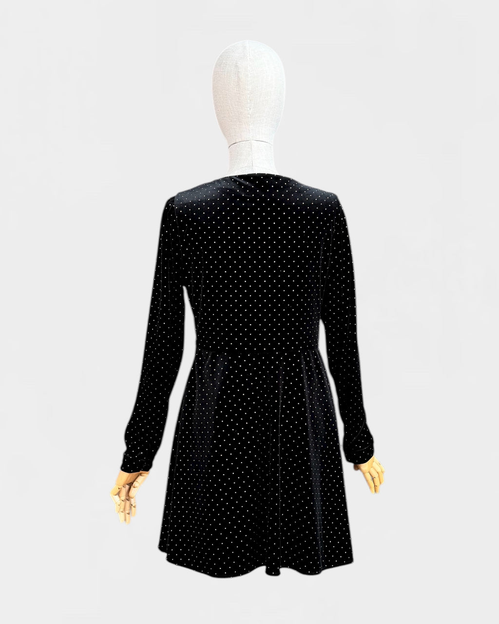 Robe velours à pois Noir Sézane , 38