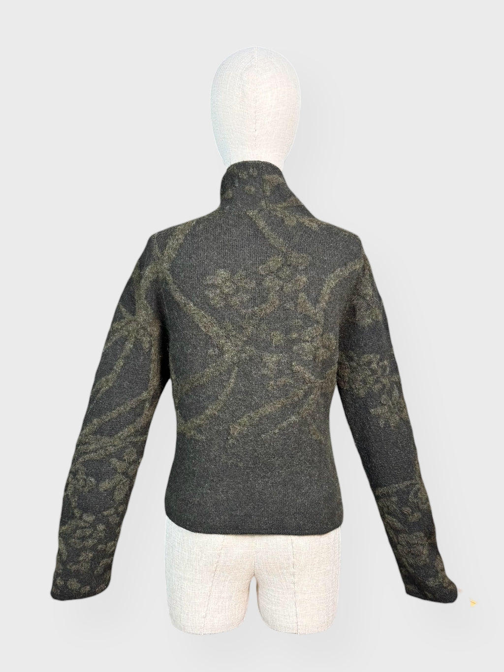 Cache-cœur tricot vert kaki Sarah Pacini, S