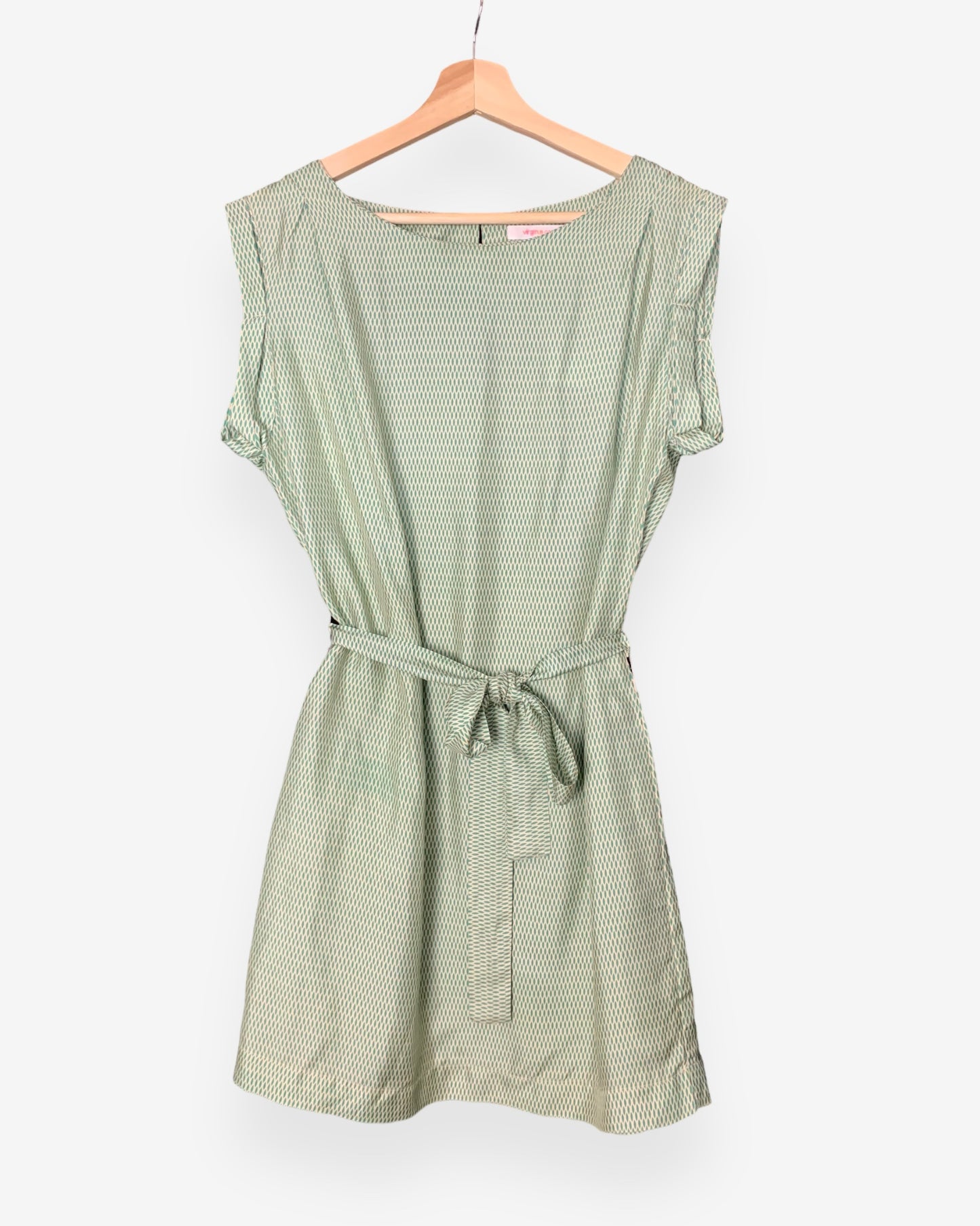 Virginie Castaway green patterned silk dress