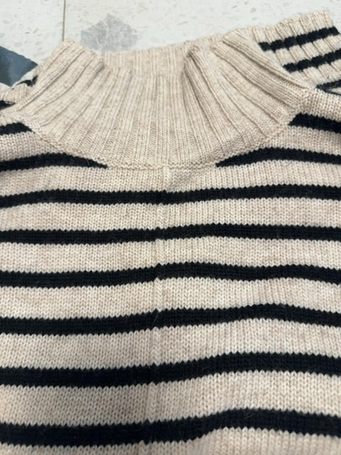 Pull rayé à col Beige noir Part two , Xl