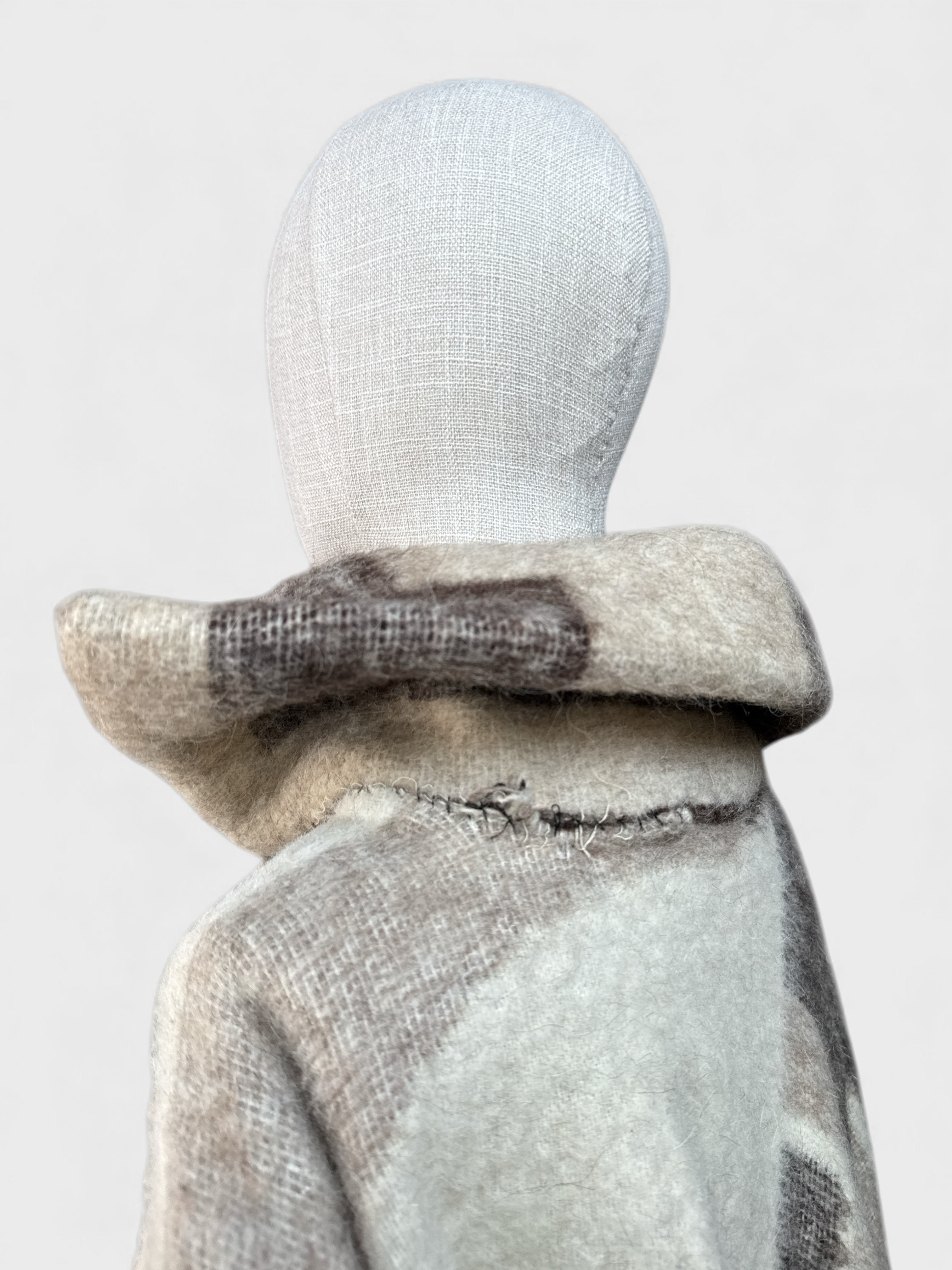 Alpaca poncho, brown and cream