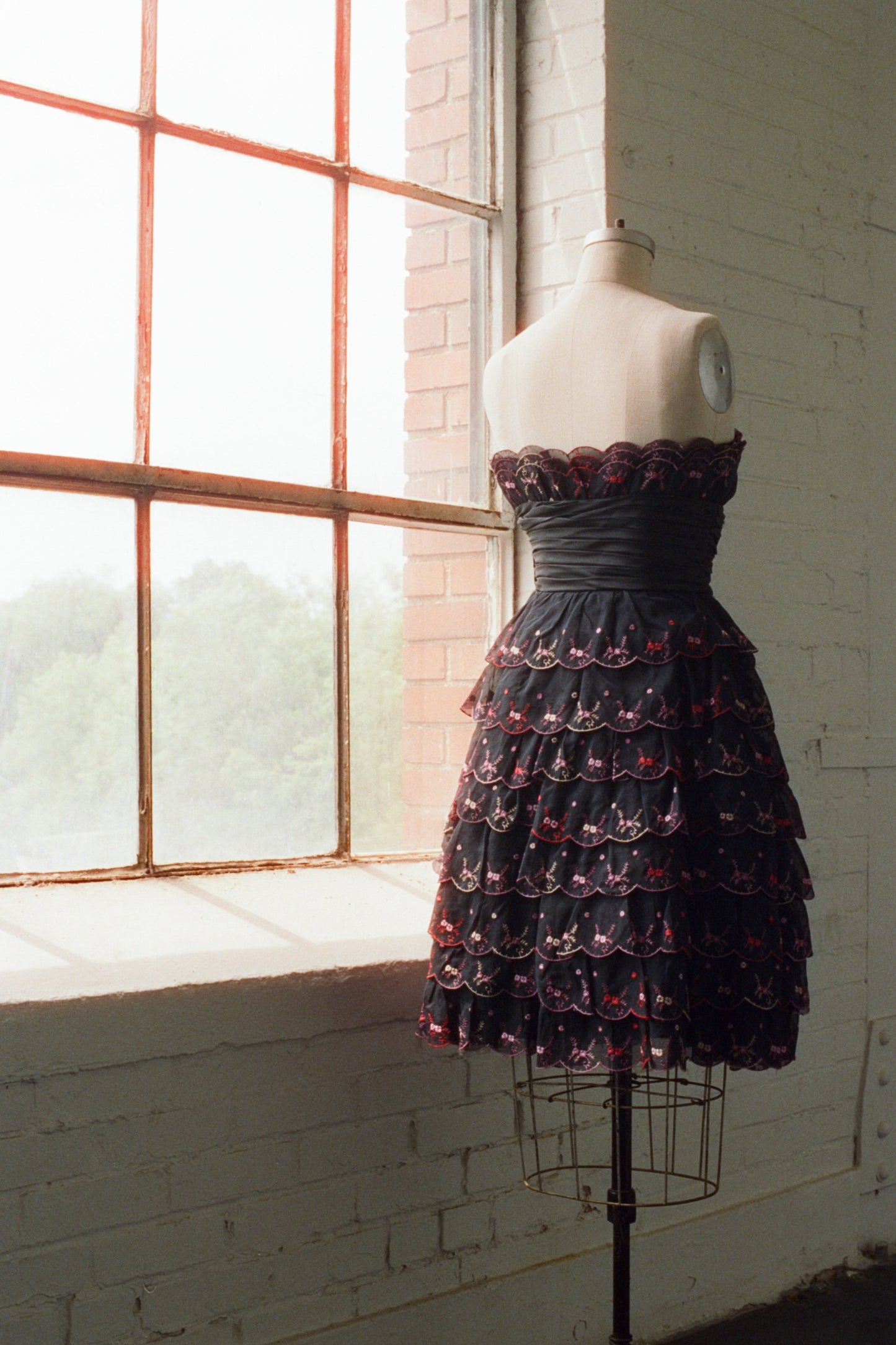 Crinoline dress and embroidered flowers Betsey Johnson