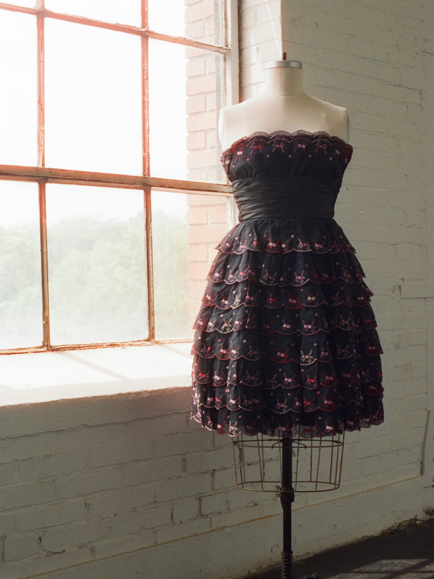 Crinoline dress and embroidered flowers Betsey Johnson