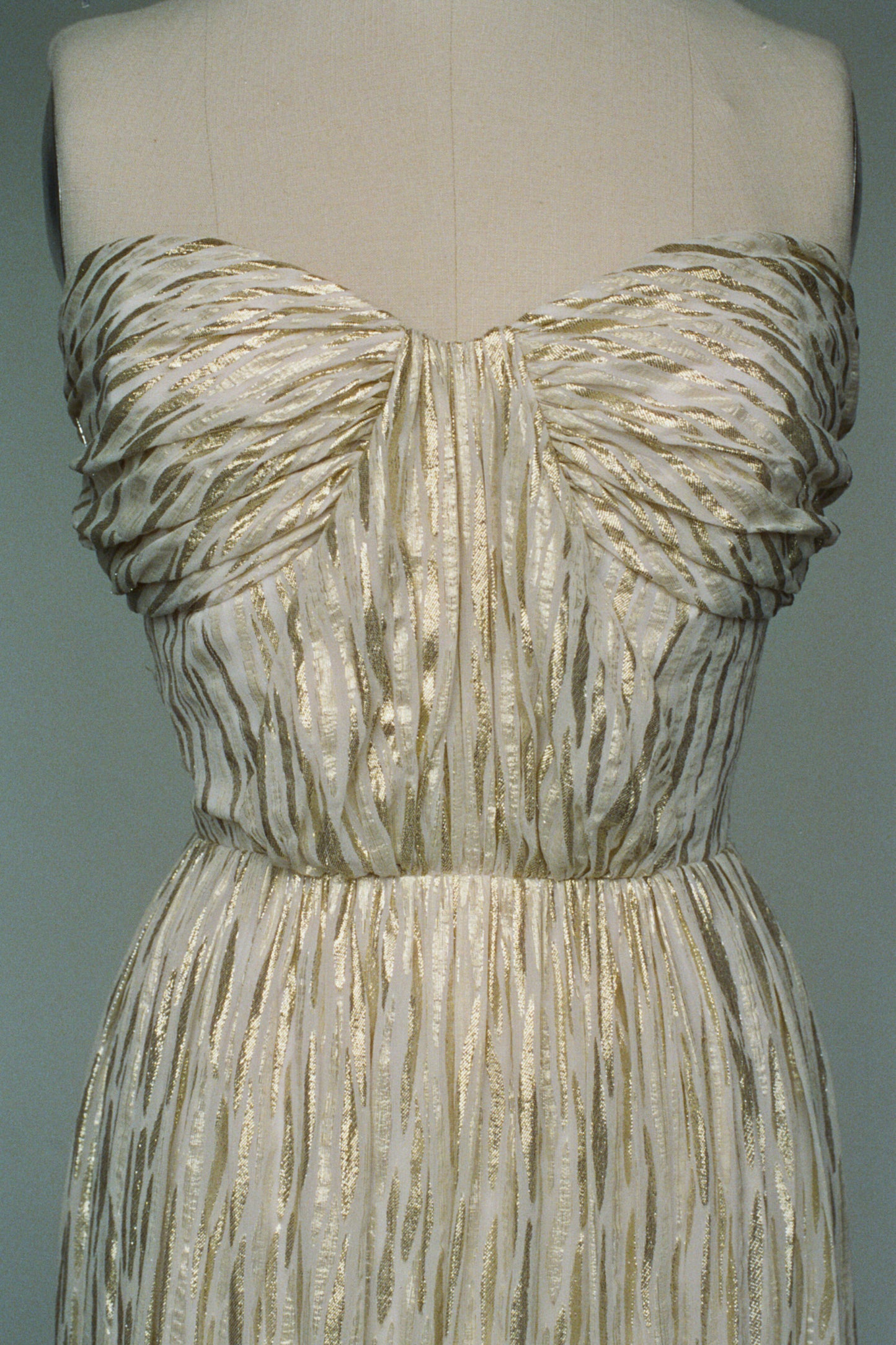Bustier dress with gold railings